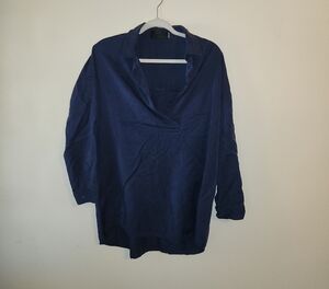 Blaque Label Deep Blue V-Neck Blouse